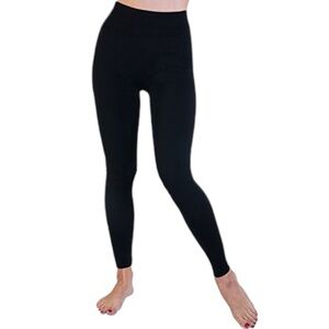 Agiato Black High Waisted Fleece Lined Leggings Size Small